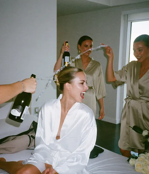 Getting ready at a wedding, shot by a guest