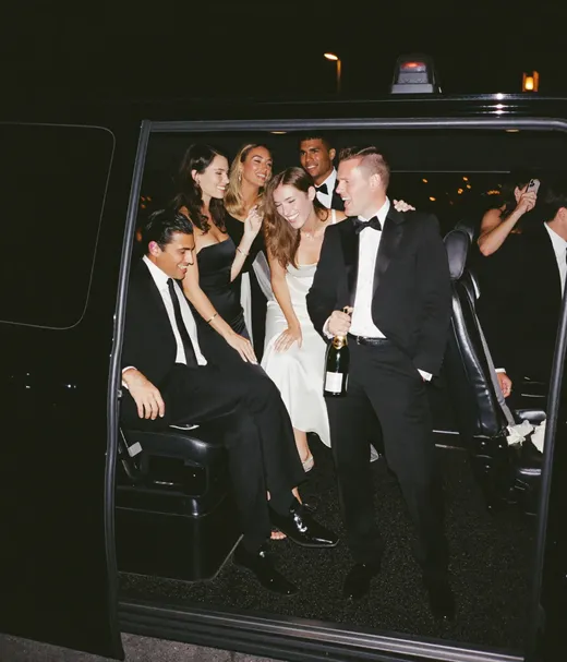 Shuttle bus at a wedding, shot by a guest